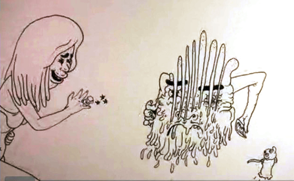 Still from animation for The Shrapnelles
