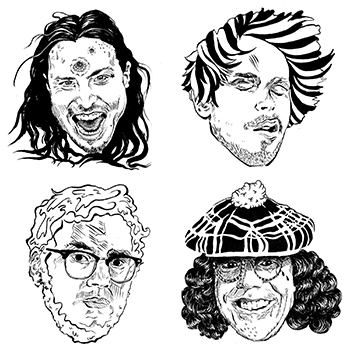 Sled Island illustrations commissioned by FFWD Magazine - Brush and Ink. 2012.
