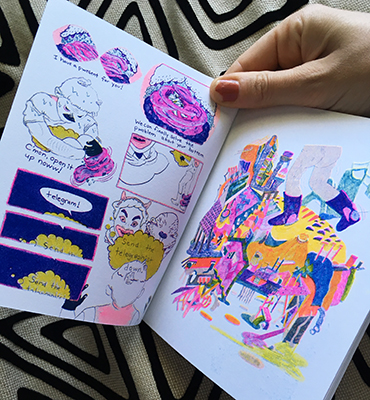 Blueberry Kissies Comic Risograph