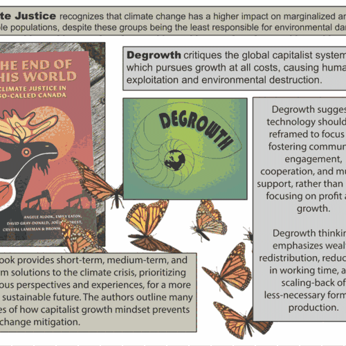 Printed slide about degrowth