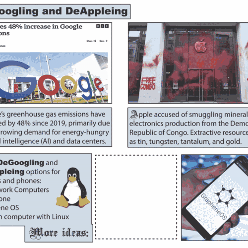 Printed slide about Google alternatives